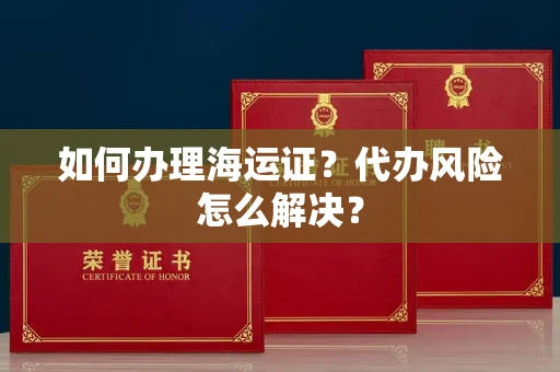 无锡如何办理海运证?代办风险怎么解决?